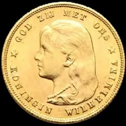 10 Gulden olandese Moneta d'Oro - Wilhelmina - Anni Misti 10 Gulden olandese Moneta d'Oro - Wilhelmina - Anni Misti