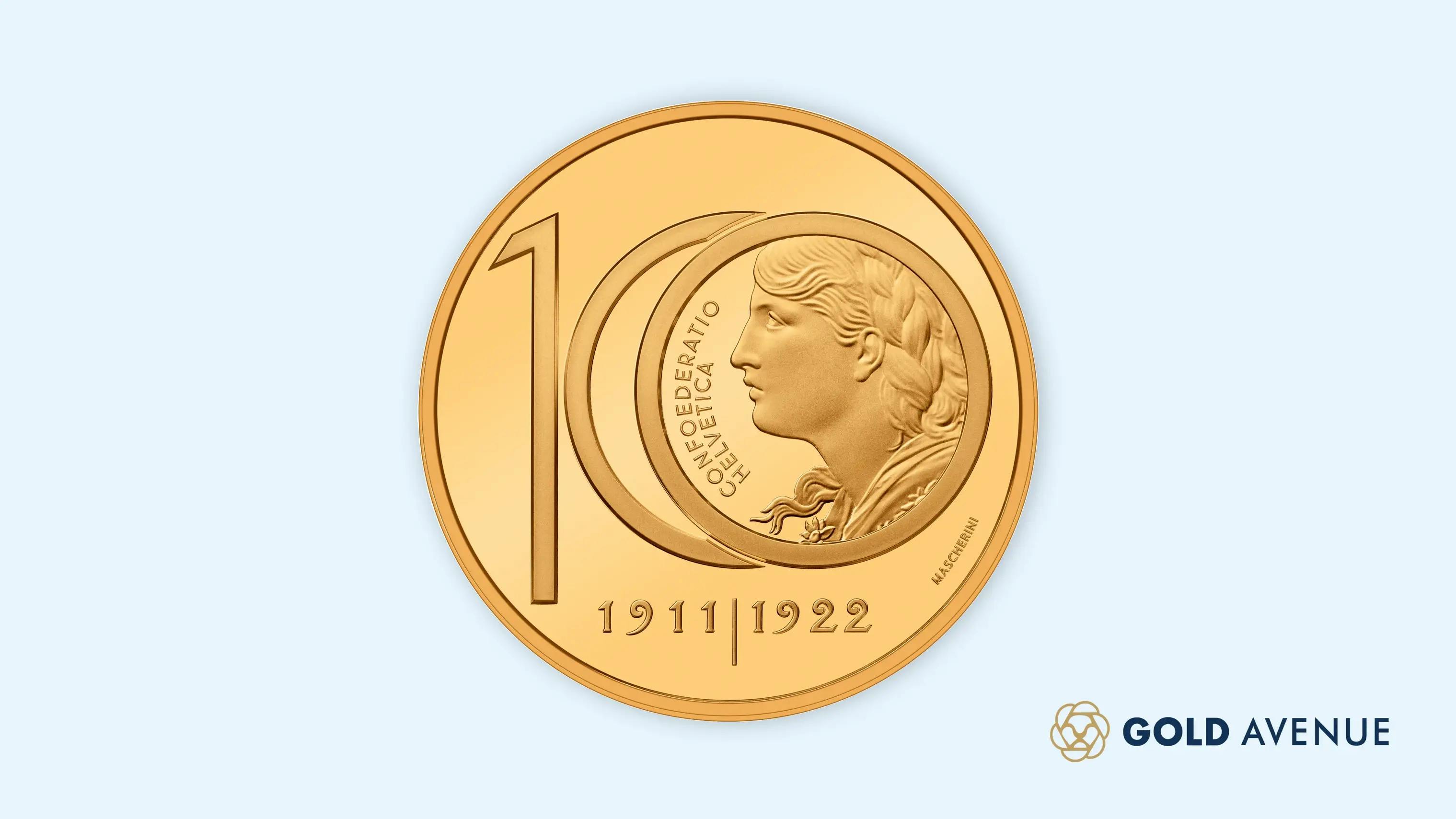 Swissmint emette una nuova moneta Vreneli in edizione limitata per celebrare l’ultimo conio della famosa moneta Vreneli da 10 franchi svizzeri nel 1922.