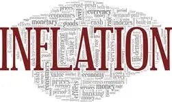 growing investor fears about higher inflation and its impact on the gold price and the economy depicted in a calligram 