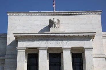 front of US federal reserve building where the biggest interest rate hike since 1994 was announced by the Fed