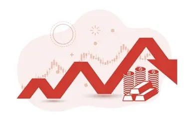 graphique montrant la baisse des prix de l'or et des métaux précieux pour les investisseurs potentiels.