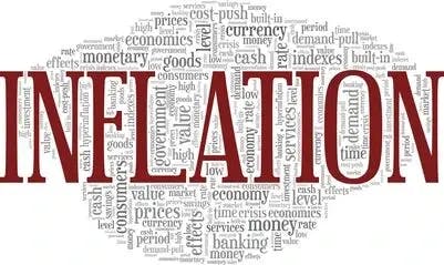 growing investor fears about higher inflation and its impact on the gold price and the economy depicted in a calligram 