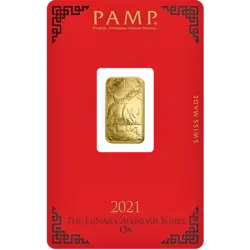 5 Gramm Goldbarren - PAMP Suisse Lunar Ochse