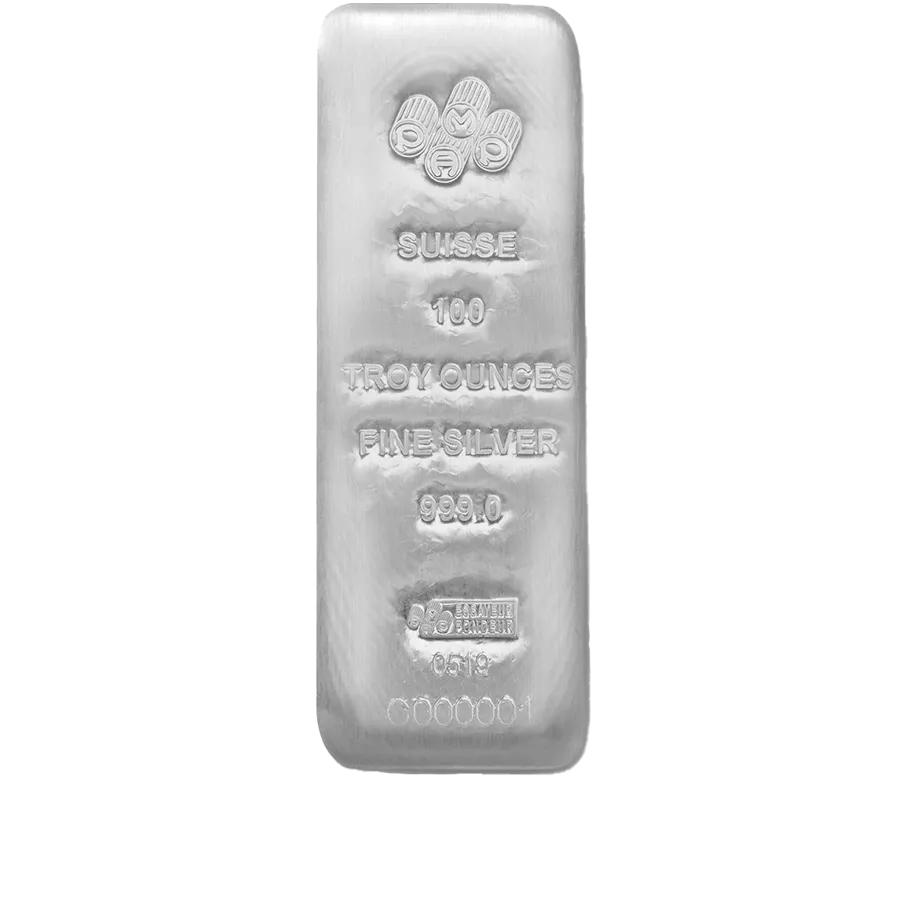 Kaufen Sie Silber, 100 Unzen FeinSilberbarren - PAMP Schweiz  - VAT Free