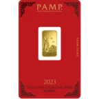 5 gram Gold Bar  - PAMP Suisse Lunar Rabbit