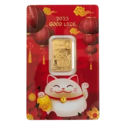 5 gram Fine Gold Bar 999.9 - PAMP Suisse Good Luck Chinese New Year 