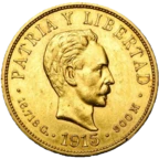 10 pesos Moneta d’Oro - Cuba (José Marti) 1915-1916