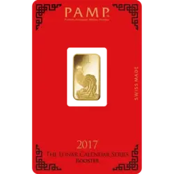 5 Gramm Goldbarren - PAMP Suisse Lunar Hahn