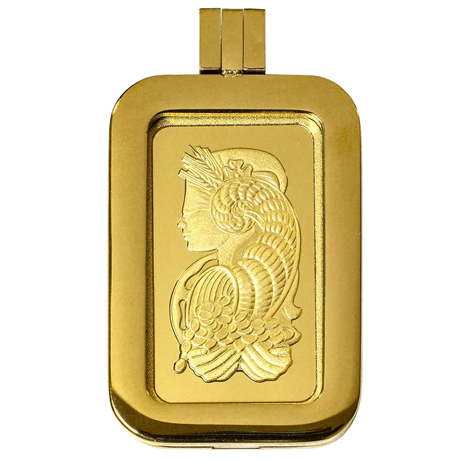 10 grammes lingotin d'or - PAMP Suisse Lady Fortuna (avec pendentif)