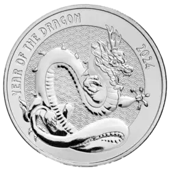 1 ounce Silver Round - Lunar Year of the Dragon