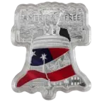 2 Unzen silberfarbene geformte Münze – America the Free – Liberty Bell