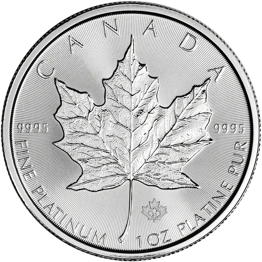 1 oncia Moneta di Platino - Maple Leaf  Elizabeth II 2023
