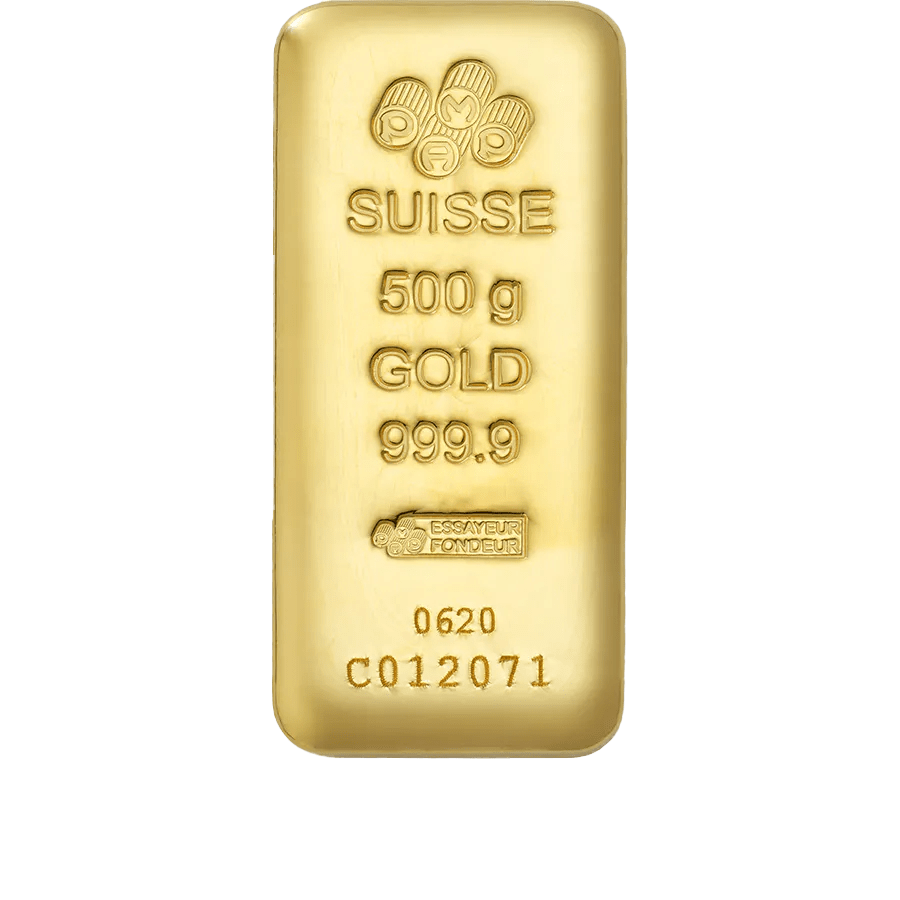 Buy 500 grams Fine gold Cast Bar - PAMP Swiss - Front