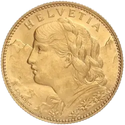10 Schweizer Franken Goldmünze - Helvetia Vreneli