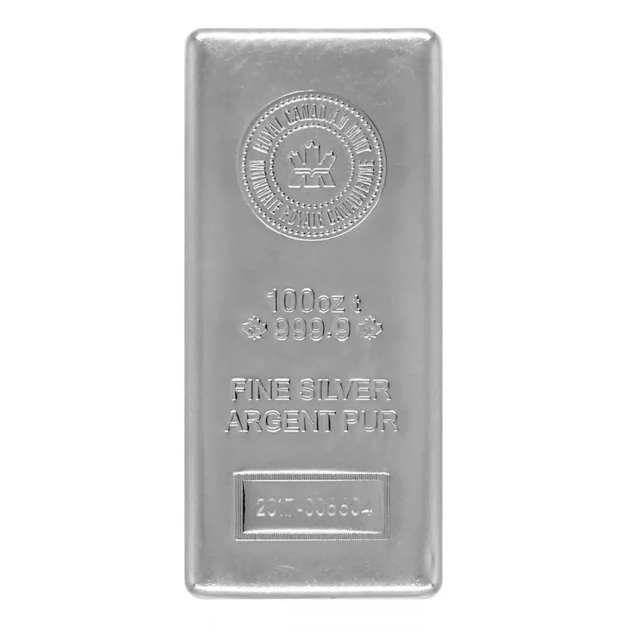 100 ounce Silver Bar - Royal Canadian Mint
