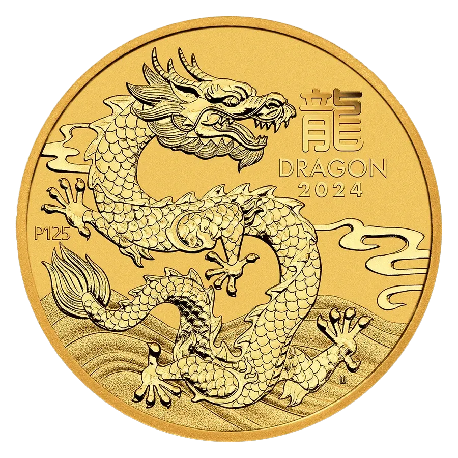 1 ounce Gold Coin - Australia Lunar Dragon 2024