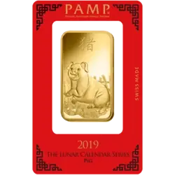 100 gram Gold Bar - PAMP Suisse Lunar Pig