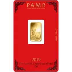 5 grammes Lingotin d'Or - PAMP Suisse Lunar Cochon