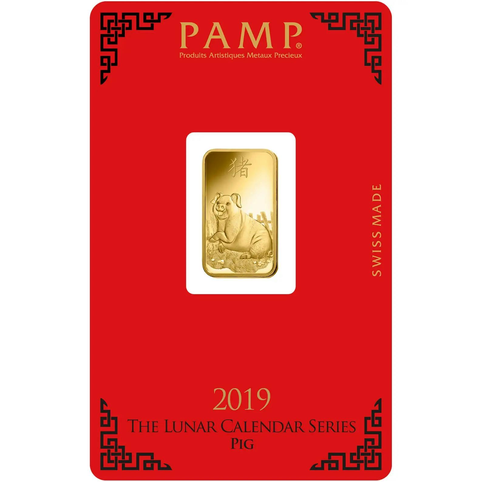 5 gram Gold Bar - PAMP Suisse Lunar Pig