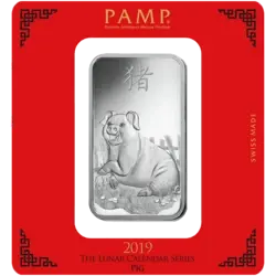 100 grammes Lingotin d'Argent - PAMP Suisse Lunar Cochon