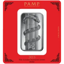 100 gram Silver Bar - PAMP Suisse Lunar Snake