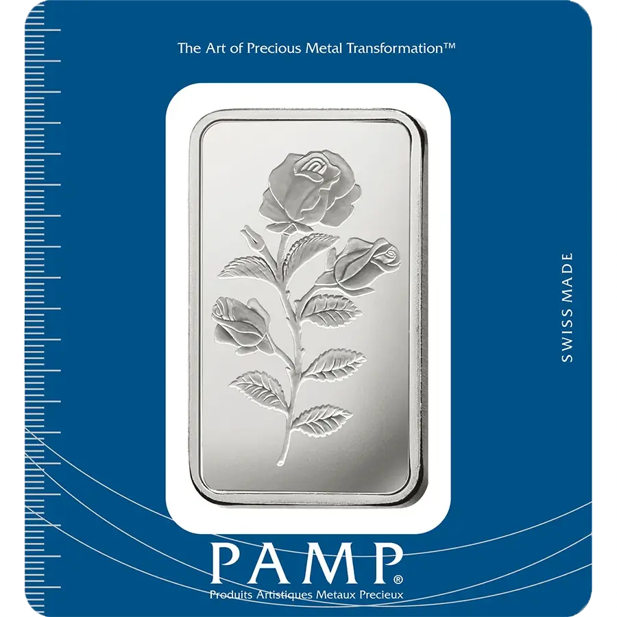 100 gram Silver Bar - PAMP Suisse Rosa