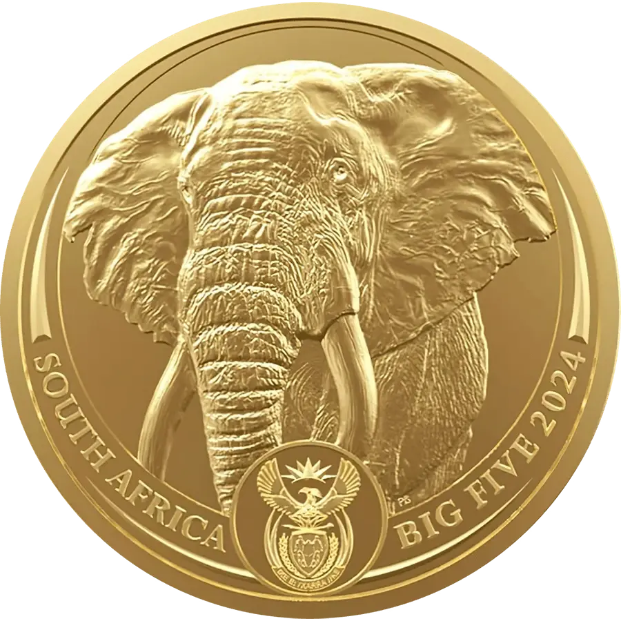 1 Unze Goldmünze - Big Five Elefant 2024