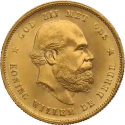 10 Gulden Holland Goldmünze - Willem III