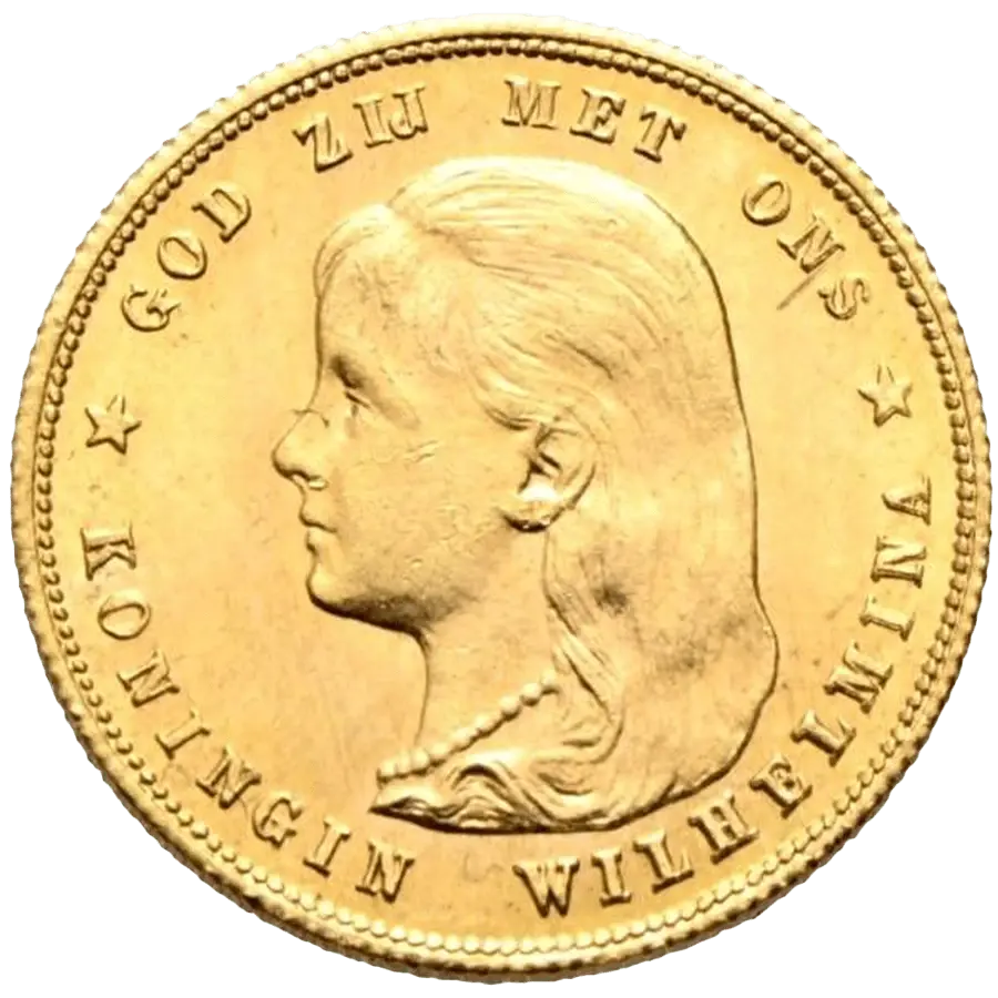 10 Gulden olandese Moneta d'Oro - Wilhelmina