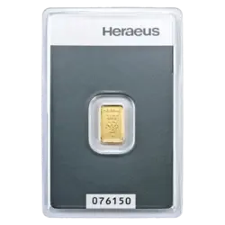 1 gram Gold Bar - Heraeus