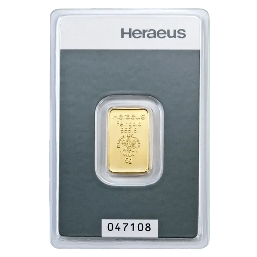 5 gram Gold Bar - Heraeus
