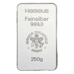 250 Gramm Silberbarren - Heraeus