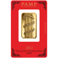 1 ounce Gold Bar - PAMP Suisse Lunar Snake