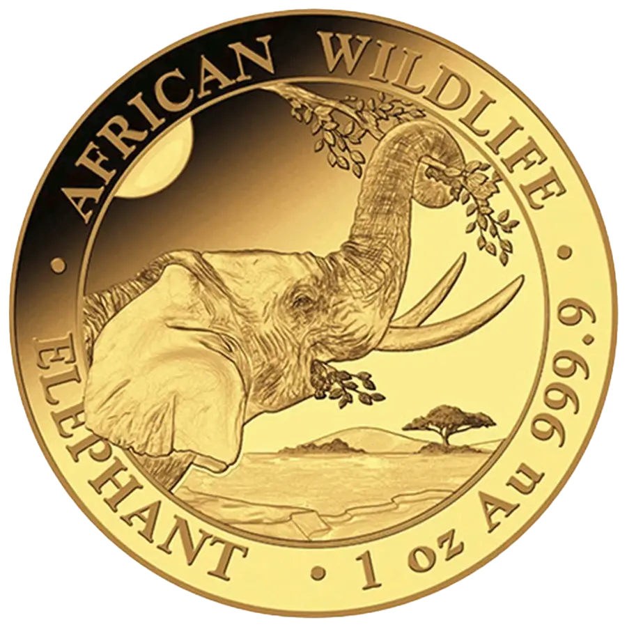 1 ounce Gold Coin - Somalia Elephant 2023