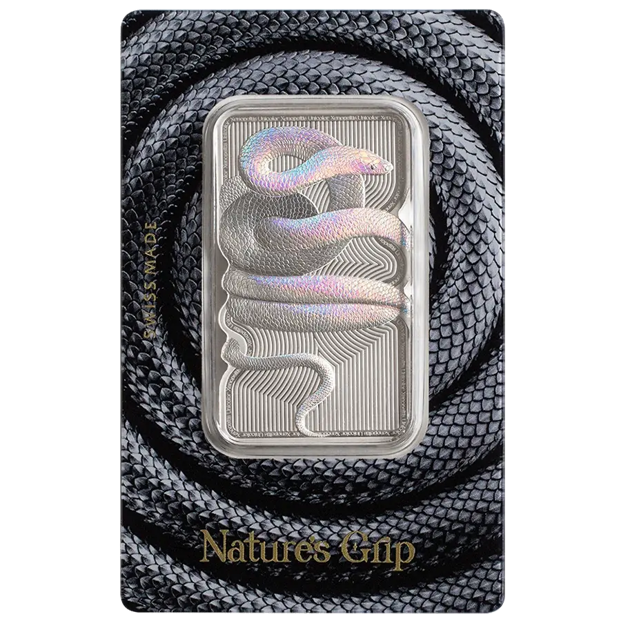 1 ounce Silver Bar – Nature’s Grip Sunbeam Snake​