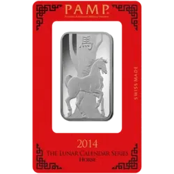 1 ounce Silver Bar - PAMP Suisse Lunar Horse