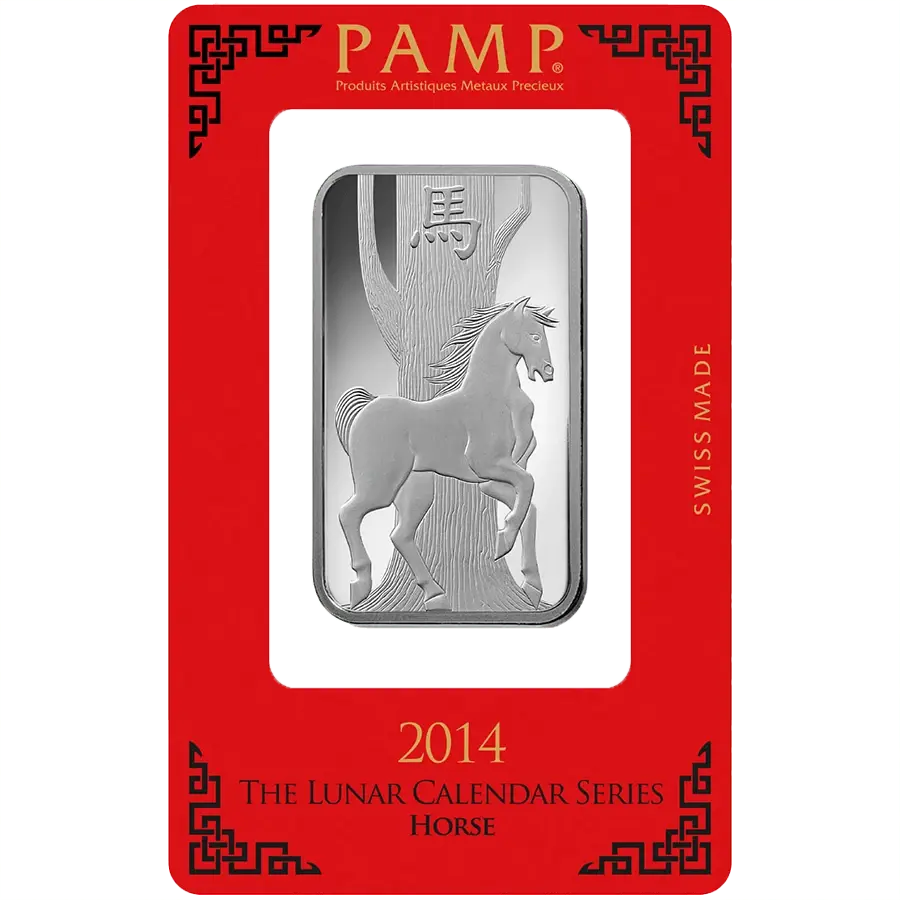 1 ounce Silver Bar - PAMP Suisse Lunar Horse