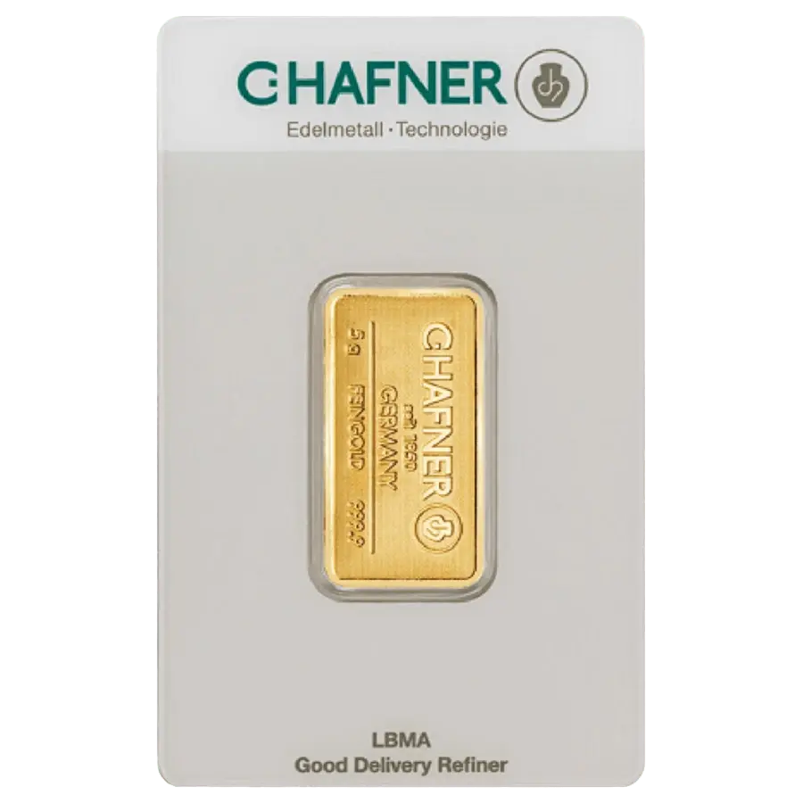 5 gram Gold Bar - C. Hafner