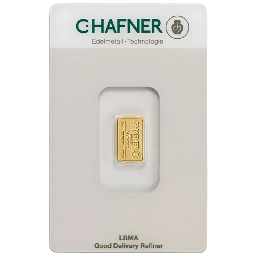 1 gram Gold Bar - C. Hafner