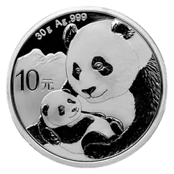 30 Gramm Silbermünze - Panda BU 2019