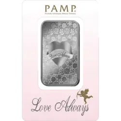 1 ounce Silver Bar - PAMP Suisse Love Always