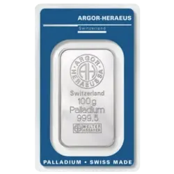 100 gram Palladium Bar - Argor-Heraeus