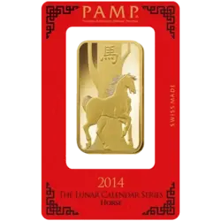 100 grammes Lingotin d'Or - PAMP Suisse Lunar Cheval