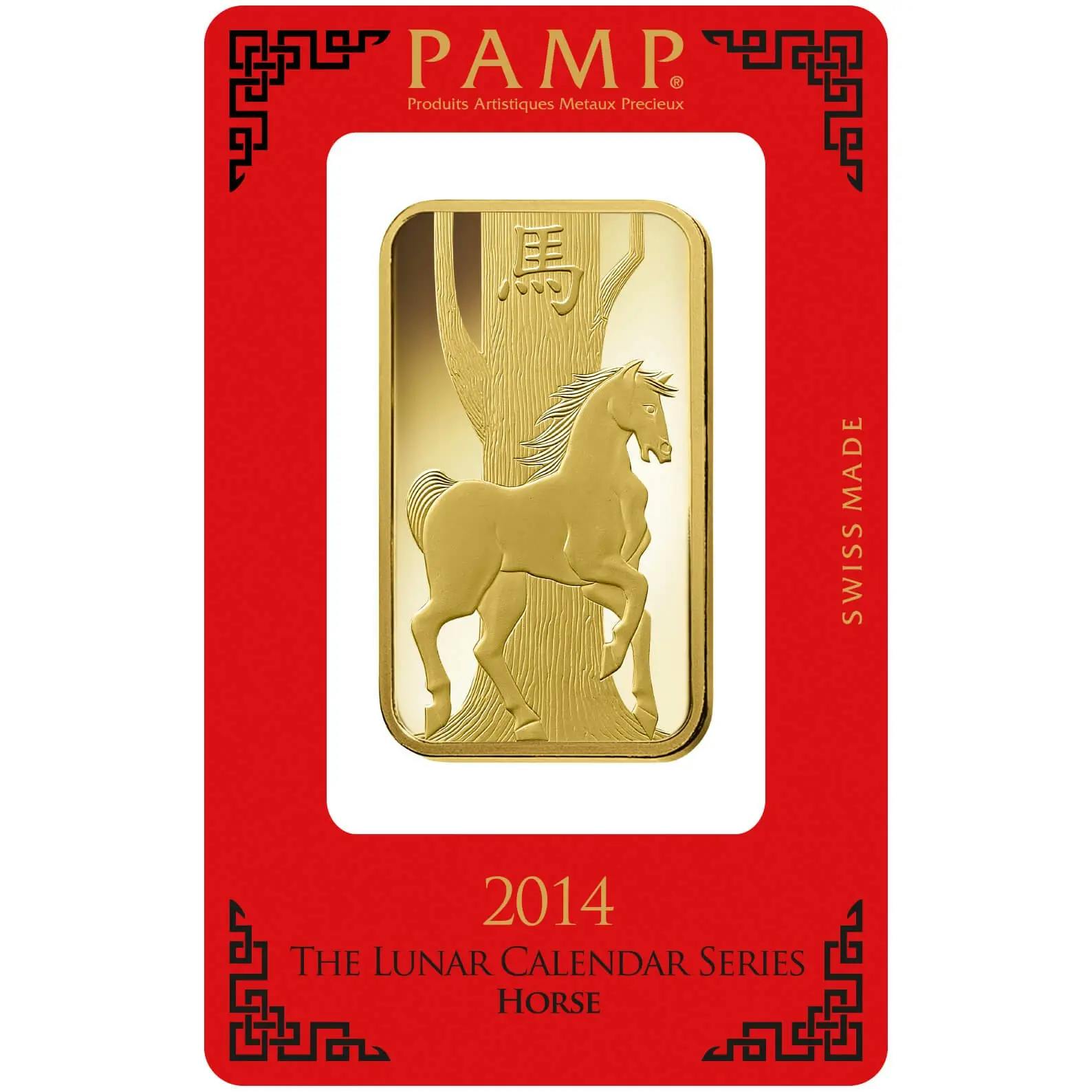  100 gram Gold Bar - PAMP Suisse Lunar Horse