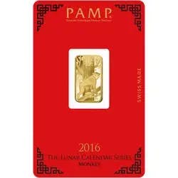 5 gram Gold Bar - PAMP Suisse Lunar Monkey