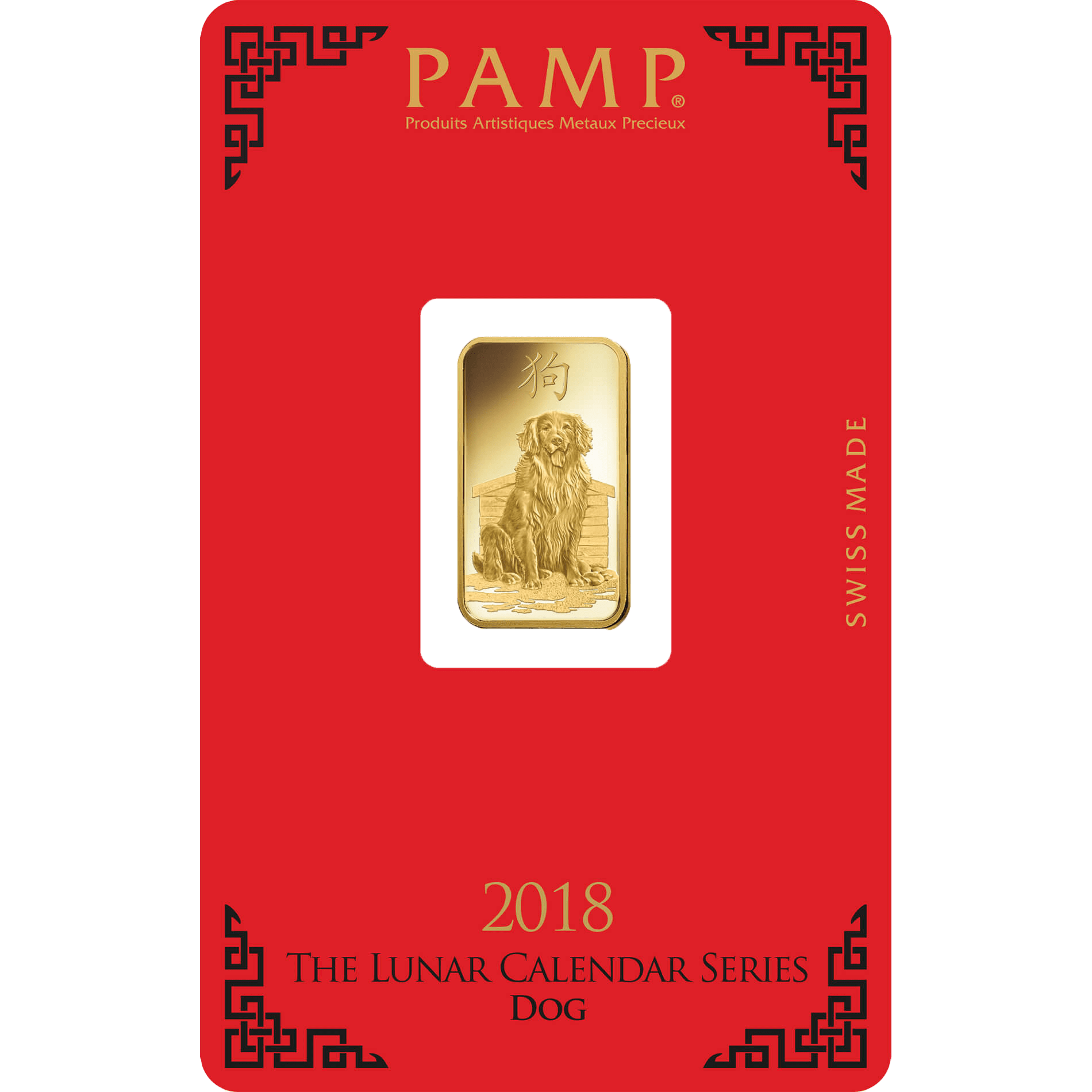 Investire in 5 grammi lingottino d'oro puro 999.9 - PAMP Svizzera Lunar Cane - Pack Front