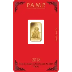 5 Gramm Goldbarren - PAMP Suisse Lunar Hund