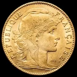 10 French Francs Gold Coin - 1899-1914  Rooster