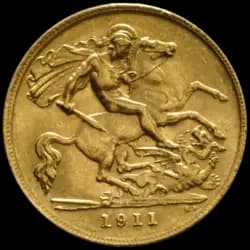 1/2 Sterlina Britannica Moneta d'Oro - 1910-1936 Sovereign Giorgio V