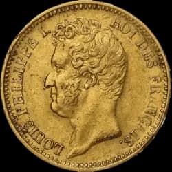 20 French Francs Gold Coin - 1830-1848 Francs Louis Philippe